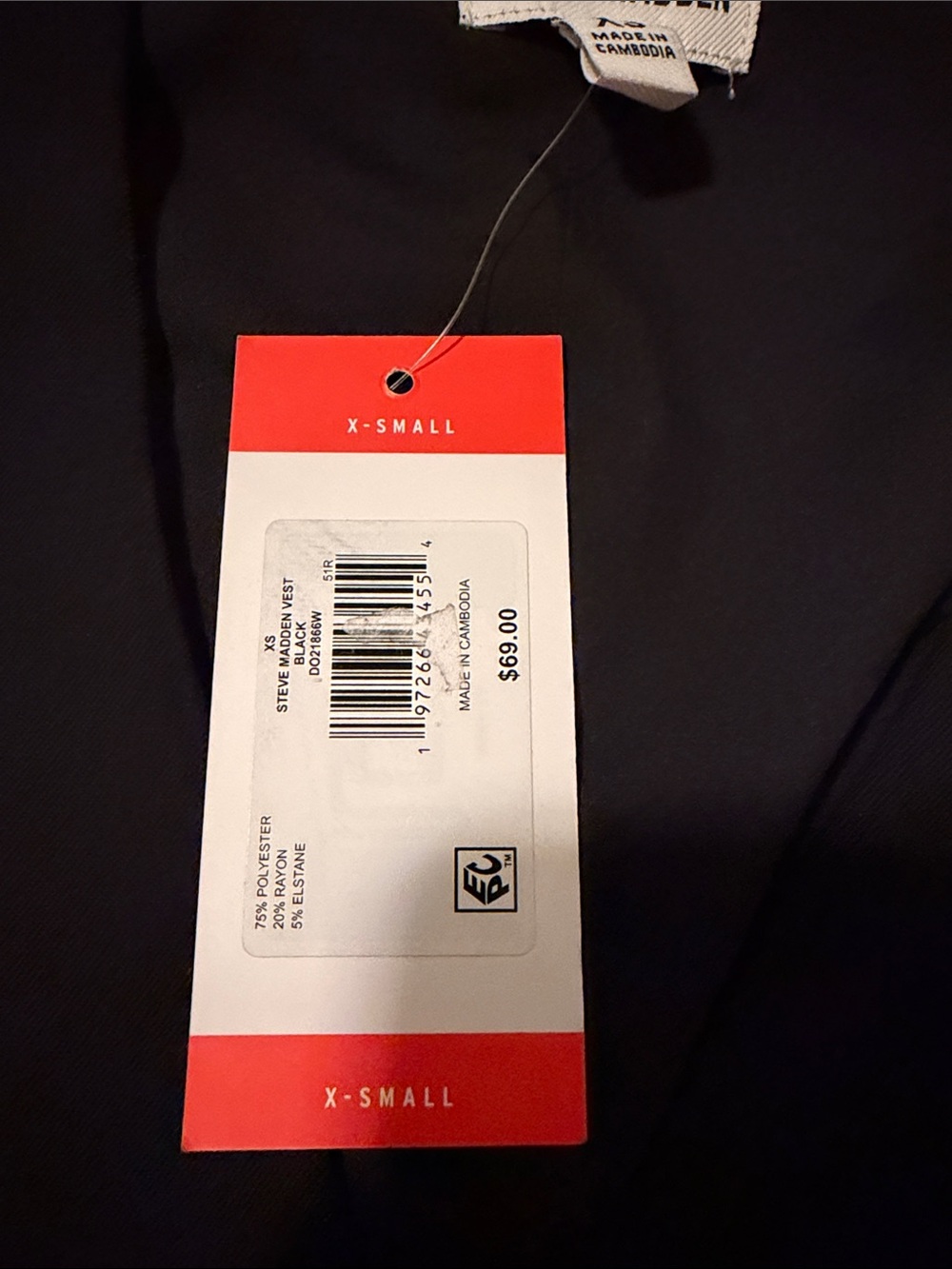Steve Madden Black Tailored Button Vest - Picture 3 of 4
